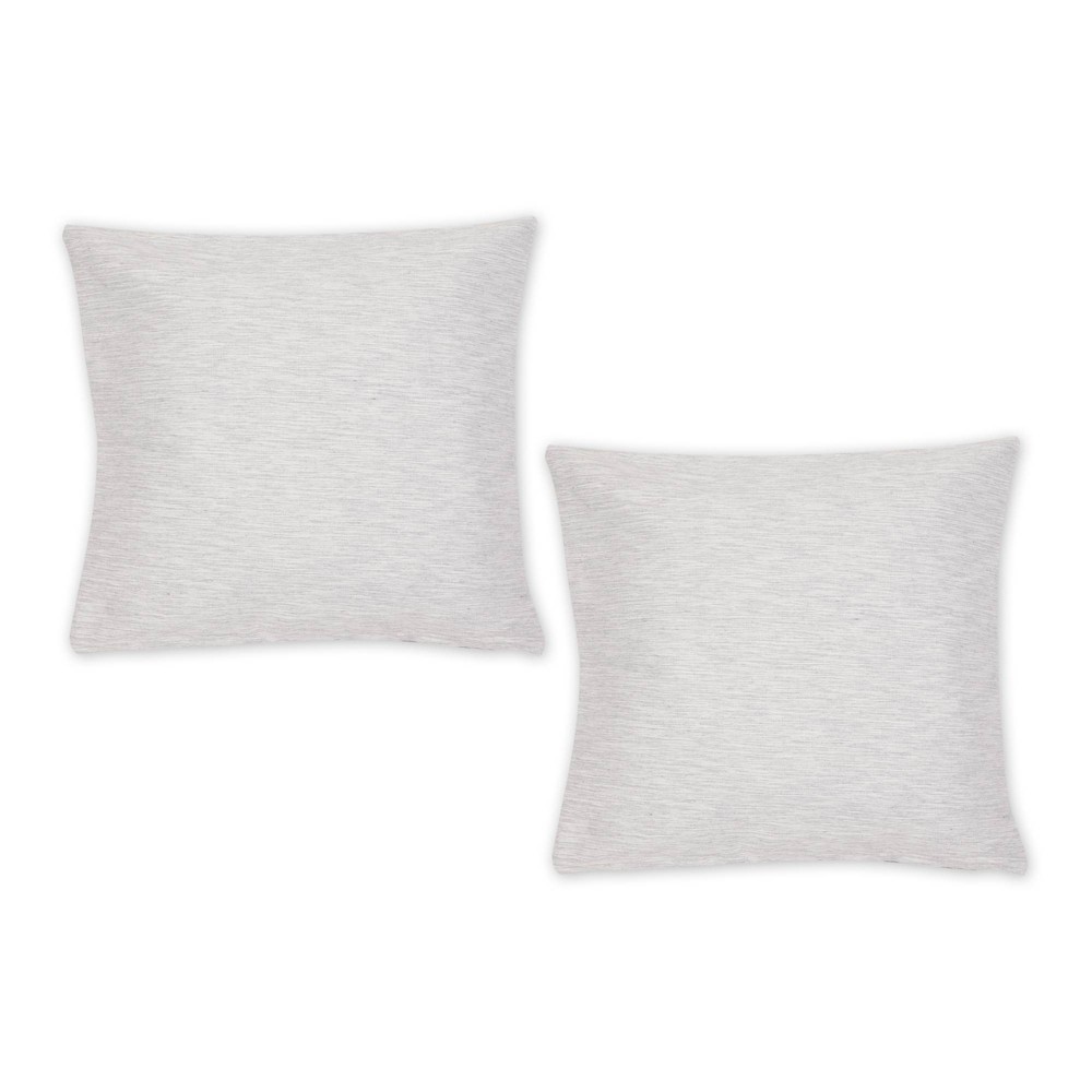 Photos - Pillow 2pc 18"x18" Tonal Recycled Cotton Square Throw Cover Light Gray/Off-White