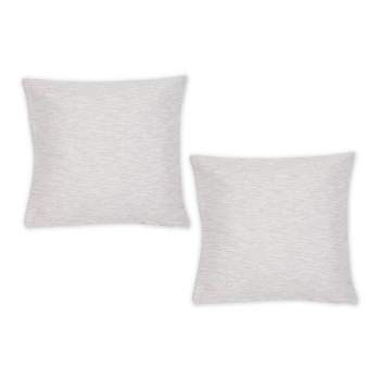 2pc 18"x18" Tonal Recycled Cotton Square Throw Cover Light Gray/Off-White - Design Imports
