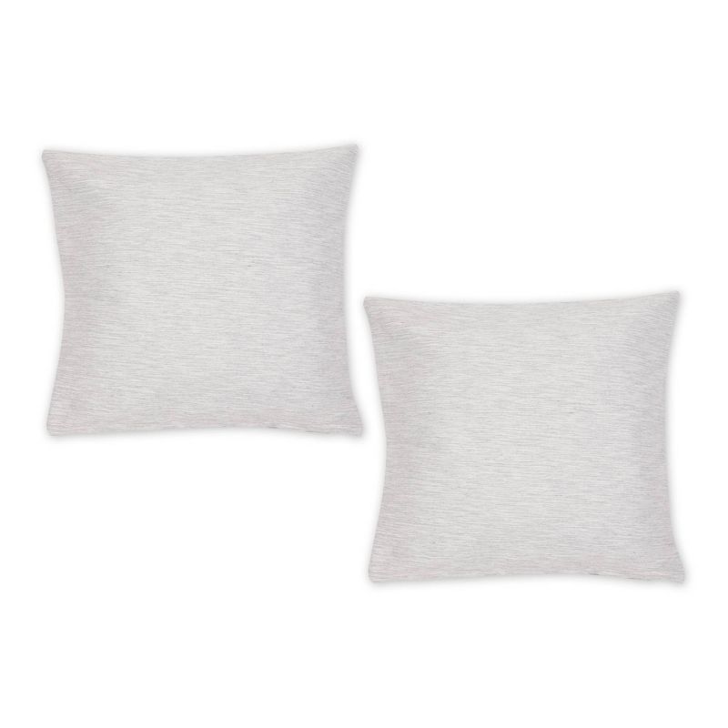 2pc 18&#34;x18&#34; Tonal Recycled Cotton Square Throw Cover Light Gray/Off-White - Design Imports, 1 of 6