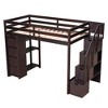 TiramisuBest Twin size Loft Bed with Storage Drawers and Stairs, Wooden Loft Bed with Shelves - Espresso - 4 of 4