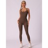 Allegra K Women's U Neck One Piece Jumpsuit Workout Sleeveless Tummy Control No Show Ribbed Shapewear Body Shapers - 4 of 4