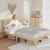 Full/Queen Size Boho Bed Frame with Rattan Headboard & 4 Storage Drawers, Wood Slat Support, No Box Spring Needed - 2 of 4