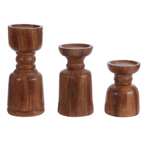 Lia Set Of 3 Candle Holder - RDC1202 - Brown - Safavieh - 1 of 2