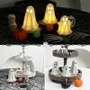 Racxily 3 Pack Halloween Ceramic Ghost Decor, Light Up Ghost Halloween Decor, Cute Ghost Figurines for Table Tray - 4 of 4