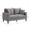 NicBex Corduroy Loveseat Sofa,Sofa with Wooden Frame and 2 Pillows,Modern Upholstered Sofa for Living Room,Office - 3 of 4