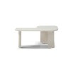Modern 7-Shaped MDF Coffee Table with PU Coating, Asymmetrical Design, Reinforced Legs and Non-Slip Feet for Living Room - 2 of 4