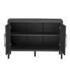 MDF Buffet Cabinet with Adjustable Shelves,Wood Frame Storage Cabinet with Doors,Wood Grain Sideboard for Dining or Living Room-Coolbibila - 3 of 4