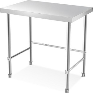 Stainless Steel Table, Heavy-Duty Metal Commercial Prep Table with Open Storage Racks for Restaurant Kitchens, Home, Hotels, Food Preparation - 1 of 4