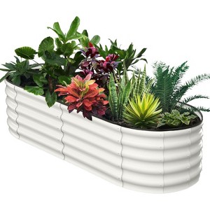 coucheta Galvanized Raised Beds for Outdoor, Oval/Round Raised Garden Bed with Open Base, Planter Raised Boxes for Outdoor Vegetables & Flowers - 1 of 4