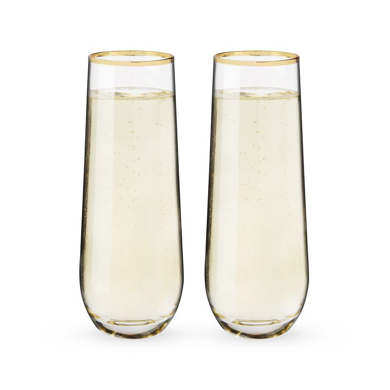 Twine Gilded Wine Glasses, Gold Rimmed, Set of 2, 6 of 12