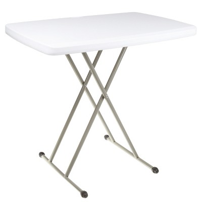 Hastings Home 30" Adjustable Folding Utility Table and TV Tray - White/Gray