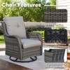 Gymojoy Outdoor Swivel Chair with Ottoman High Back Glider Chair with Soft Cushion - 4 of 4