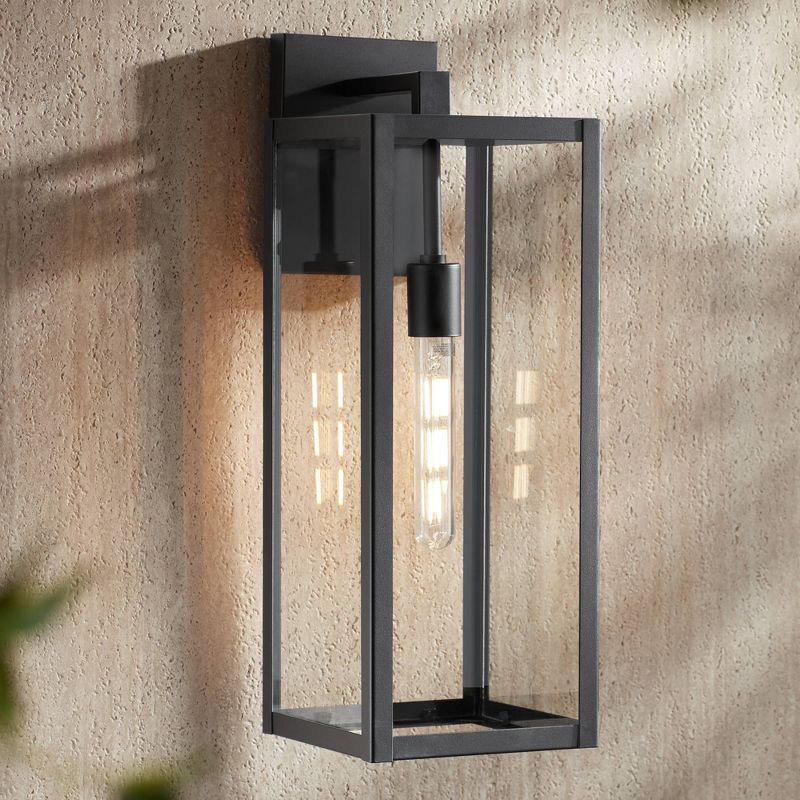 John Timberland Titan Modern Outdoor Wall Light Fixture Mystic Black 20" Clear Glass for Post Exterior Barn Deck House Porch Yard Patio Home Outside, 3 of 11