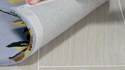 Brown and Multicolor Floral Wool and Viscose Area Rug