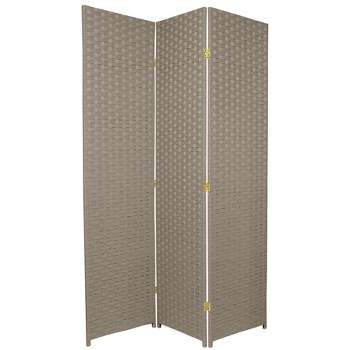 Oriental Furniture 6' Tall Woven Fiber Room Divider Special Edition 3 Panel