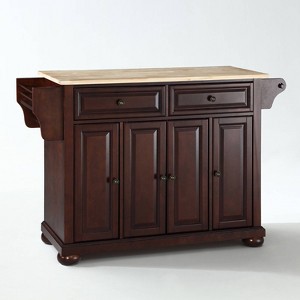 Alexandria Wood Top Full Size Kitchen Island/Cart Mahogany - Crosley: 8 Shelves, 2 Drawers, Adjustable Storage - 1 of 4