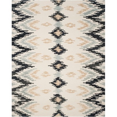 Ivory and Dark Grey Hand Tufted Wool Area Rug