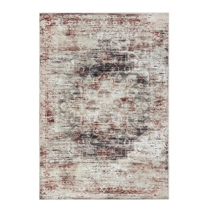 Distressed Medallion Machine Washable Indoor Area Rug or Runner by Blue Nile Mills - 1 of 4