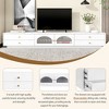 86.6" Particle Board TV Stand with Fluted Glass Doors, Sideboard Cabinet with Drawers, and Tempered Glass Shelf for TVs up to 95" - 4 of 4