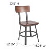 Flash Furniture Flint Series Rustic Walnut Restaurant Chair with Wood Seat & Back and Gray Powder Coat Frame - 4 of 4