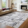 Abstract Indoor Rug Modern Stripes Area Rug Machine Washable, Ultra-Thin Non Slip Soft Large Living Room Floor Rugs - 2 of 4