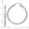 Black Bow Jewelry 3mm, 14k White Gold Diamond-cut Hoops, 40mm (1 1/2 Inch) - 3 of 4