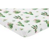 Sweet Jojo Designs Girl Baby Fitted Mini Crib Sheet Cactus Floral Pink Green and White - 2 of 4