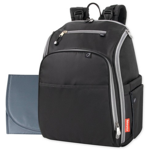 Black bookbag best sale diaper bag