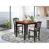Counter Height Dining Set - 3 Piece Pub Table & Chairs - Kitchen Set - 36x36 Inch - Black Cherry Finish - 2 of 4