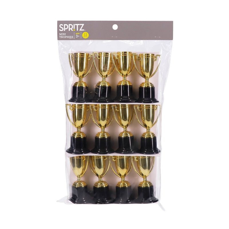 12ct Mini Trophy Party Favors Gold/Black - Spritz&#8482;, 4 of 5
