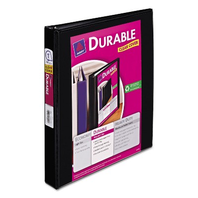 Avery Durable View Binder w/Slant Rings 11 x 8 1/2 1" Cap Black 17011