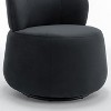SEYNAR Contempoary Velvet 360 Degree Swivel Round Accent Chair with Metal Base - 4 of 4