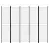 VidaXL 5-Panel Room Divider White 98.4 in.x78.7 in. Fabric - image 3 of 4