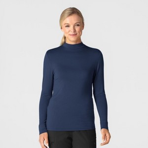 Wink Layers Women’s Long Sleeve Mock Neck Silky Tee - 1 of 4