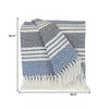 HomeRoots Blue Woven Cotton Striped Throw Blanket - 3 of 4