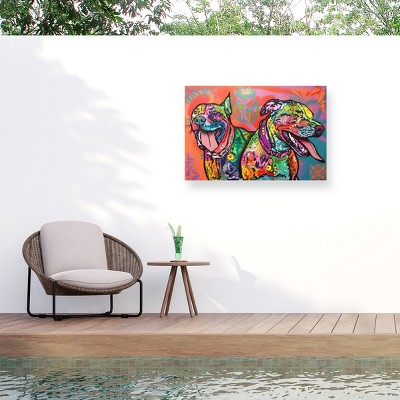"Two Happy Pups" Outdoor Canvas