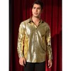 Lars Amadeus Men's Long Sleeves Button Down Nightclub Shiny Metallic Shirts - 2 of 4