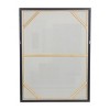 Canvas Geometric Overlapping Square Framed Wall Art with Gold Textured Grid Accent Blue - Olivia & May - image 2 of 4