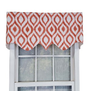 RLF Home Zamya Regal Window Treatment Premium Quality Valance 3" Rod Pocket 50" x 17" Tangerine - 1 of 3