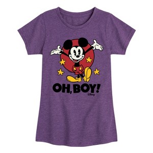 Girls' - Disney - Mickey Mouse Fitted Short Sleeve Graphic T-Shirt - 1 of 4
