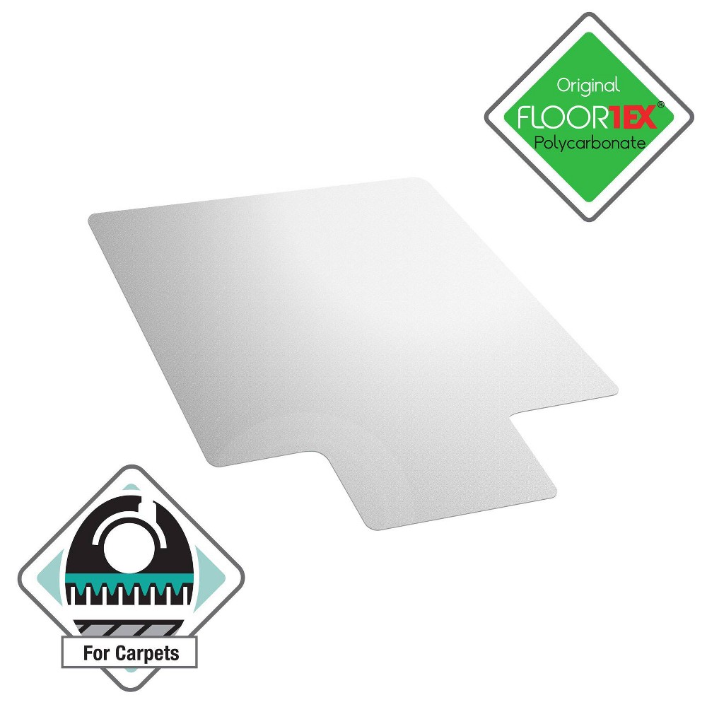Photos - Other Textiles Floortex 48"x60" Polycarbonate Chair Mat for Carpets Lipped Clear  