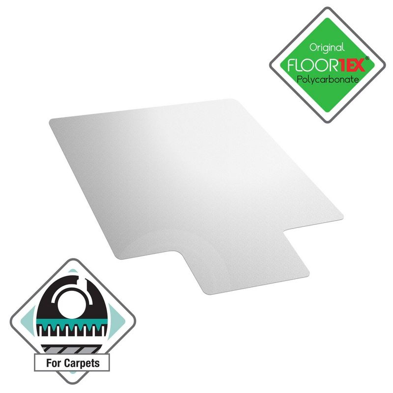 Polycarbonate Chair Mat for Carpets Lipped Clear - Floortex, 1 of 16