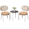 3 Piece Patio Bistro Set, Outdoor Wicker Chairs with Table, Rattan Patio Furniture Set for Outdoor, Patio, Deck, Backyard - 3 of 4