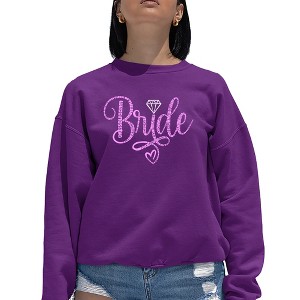 LA Pop Art Women's Word Art Crewneck Sweatshirt - Bride - 1 of 4