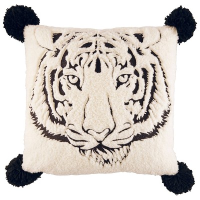 Betseyville 20" X 20" Betseys Tiger Throw Pillow Raven Black