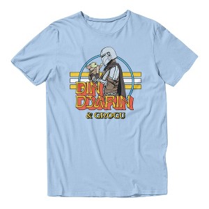 Star Wars The Mandalorian Mens Din Djarin & Grogu T Shirt - Light