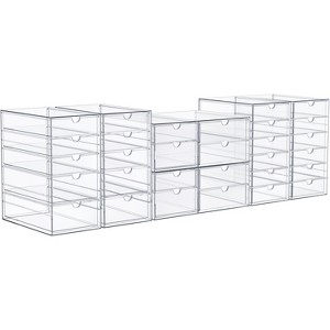 Sorbus Clear Stackable Drawer Storage Organizers - Bathroom, Laundry Room & Home Countertop Drawer System - 1 of 4