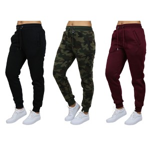 Blue Ice Women's Loose Fit  Heavyweight Classic Fleece Jogger Sweatpants- 3 Pack - 1 of 1