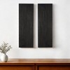 HomeRoots Set of Two 36" X 12" Black Carved Wood Hanging Dimensional Sculptures - 2 of 4