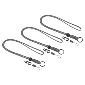 Unique Bargains Necklace Keychain Cord Metal Clasp Hook Ring Strap for Keys Whistle ID Card Badge Holder 3 Pcs - 1 of 4